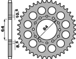PBR ZĘBATKA TYLNA 811 41 C45 SUZUKI DR 200S/SE '86-'19, GSX 250 KATANA '82-'84 (JTR814.41) (ŁAŃC.520)