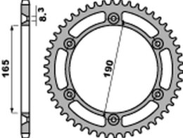 PBR ZĘBATKA TYLNA 896 48 C45 KTM 125/250/350 ENDURO '87-'90, MX 420/495 '81-'84, MX 500 '85-'93, LC4 600 '88-'92 (JTR896.48) (ŁA