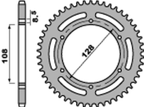 PBR ZĘBATKA TYLNA 902 45 F SUZUKI TS 100/125 '82-'85 (JTR804.45) (ŁAŃC. 428) (STD.)
