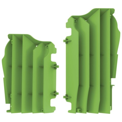 POLISPORT OSŁONY CHŁODNICY (KRATKI- KOMPLET) KAWASAKI KX 250F '21-'22; KX 450F '16-'22 KOLOR ZIELONY