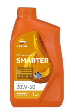 REPSOL OLEJ SILNIKOWY 4T SMARTER SPORT 20W50 1L MA2 PÓŁSYNTETYCZNY (12) - ZASTĘPUJE RP180Q51