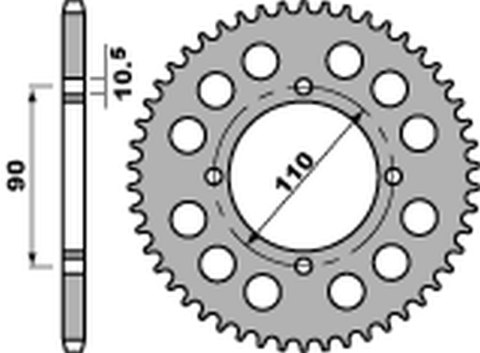 PBR ZĘBATKA TYLNA 901 35 C45 YAMAHA XS 400 '82-'88 (JTR840,35) (ŁAŃC. 530) (STD.-3)