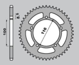 GROSSKOPF PROMOCJA ZĘBATKA TYLNA ALUMINIOWA KOLOR ZIELONY 464 51 KAWASAKI KX 60 '83-'03, KX 80 '83-'85, SUZUKI RM 60 K3 '03 (ŁAŃ