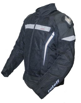 ROLEFF WIELKA PROMOCJA KURTKA TEKSTYLNA KRÓTKA MESH Z WYPINANĄ PODPINKĄ KOLOR CZARNY ROZMIAR M