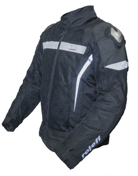 ROLEFF WIELKA PROMOCJA KURTKA TEKSTYLNA KRÓTKA MESH Z WYPINANĄ PODPINKĄ KOLOR CZARNY ROZMIAR M