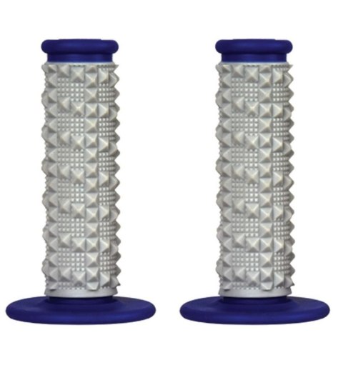 SCAR RACING MANETKI OFF-ROAD (22+25MM) Z WYPUSTKAMI DWUSKŁADNIKOWE KOLOR SZARY/NIEBIESKI