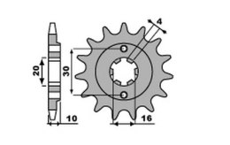 JR WYPRZEDAŻ ZĘBATKA PRZEDNIA 720 13 CAGIVA 125 W8/FRECCIA/PLANET/MITO/RAPROR '85-10' (72013JT) (ŁAŃC.520)