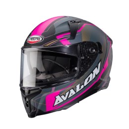 CABERG KASK INTEGRALNY AVALON X OPTIC KOLOR CZARNY MAT/SZARY/FUKSJA (INTENSYWNY ODCIEŃ RÓŻOWEGO) ROZMIAR S