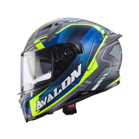 CABERG KASK INTEGRALNY AVALON X OPTIC KOLOR SZARY MAT/NIEBIESKI/ŻÓŁTY FLUO ROZMIAR XL