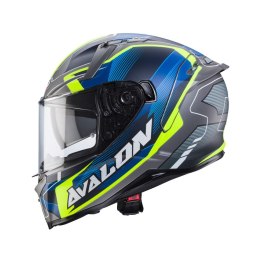 CABERG KASK INTEGRALNY AVALON X OPTIC KOLOR SZARY MAT/NIEBIESKI/ŻÓŁTY FLUO ROZMIAR M