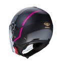 CABERG KASK OTWARTY JET Z BLENDĄ MODEL RIVIERA V4X GEO KOLOR CZARNY MAT/SZARY/FUKSJA (INTENSYWNY ODCIEŃ RÓŻOWEGO) ROZMIAR XS