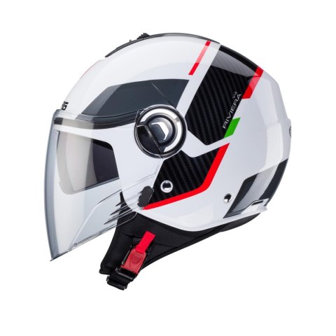 CABERG KASK OTWARTY JET Z BLENDĄ MODEL RIVIERA V4X GEO KOLOR ITALIA ROZMIAR S