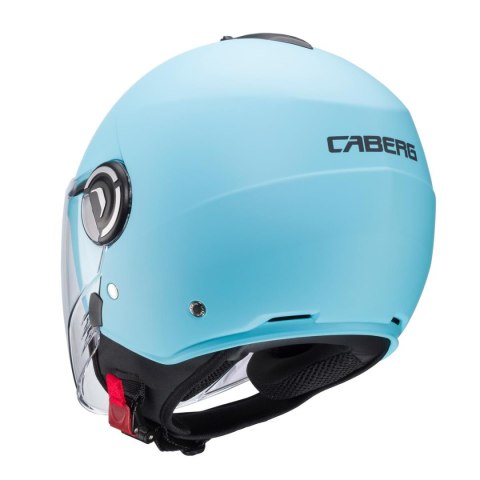 CABERG KASK OTWARTY JET Z BLENDĄ MODEL RIVIERA V4X KOLOR JASNY NIEBIESKI MAT ROZMIAR L