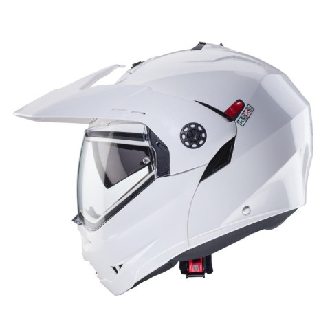 CABERG KASK SZCZĘKOWY FLIP-UP ENDURO MODEL TOURMAX X KOLOR BIAŁY POŁYSK ROZMIAR L (PINLOCK W ZESTAWIE)