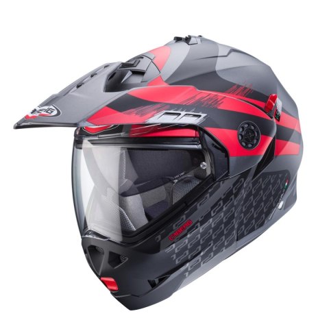 CABERG KASK SZCZĘKOWY FLIP-UP ENDURO MODEL TOURMAX X SARABE KOLOR SZARY MAT/CZARNY/CZERWONY ROZMIAR XL (PINLOCK W ZESTAWIE)