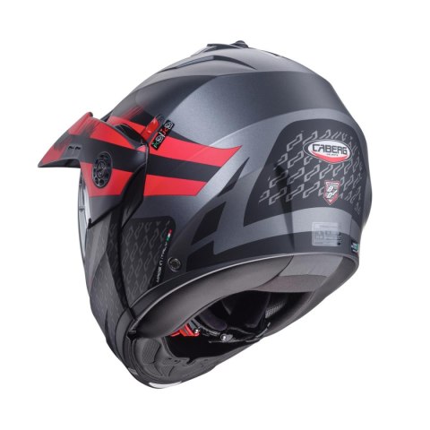 CABERG KASK SZCZĘKOWY FLIP-UP ENDURO MODEL TOURMAX X SARABE KOLOR SZARY MAT/CZARNY/CZERWONY ROZMIAR XL (PINLOCK W ZESTAWIE)