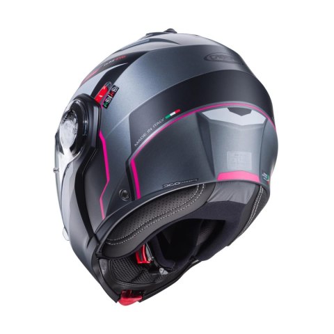 CABERG KASK SZCZĘKOWY FLIP-UP MODEL DUKE EVO MOVE KOLOR SZARY MAT/CZARNY/FUKSJA (INTENSYWNY ODCIEŃ RÓŻOWEGO) ROZMIAR S (PINLOCK 