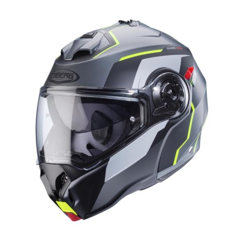 CABERG KASK SZCZĘKOWY FLIP-UP MODEL DUKE EVO MOVE KOLOR SZARY MAT/CZARNY/ŻÓŁTY FLUO ROZMIAR M (PINLOCK W ZESTAWIE)