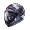 CABERG KASK SZCZĘKOWY FLIP-UP MODEL DUKE X KOLOR CZARNY MAT/SZARY/SREBRNY/FUKSJA (INTENSYWNY ODCIEŃ RÓŻOWEGO) ROZMIAR M (PINLOCK
