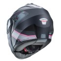 CABERG KASK SZCZĘKOWY FLIP-UP MODEL DUKE X KOLOR CZARNY MAT/SZARY/SREBRNY/FUKSJA (INTENSYWNY ODCIEŃ RÓŻOWEGO) ROZMIAR M (PINLOCK