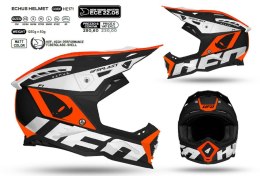 UFO KASK ECHUS CROSS KOLOR CZARNY/BIAŁY/POMARAŃCZOWY FLUO ROZMIAR XL ( ECE 22R06 ) - KOLEKCJA 2024