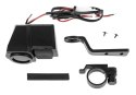 BIKETEC MOTOCYKLOWE PODWÓJNE GNIAZDO USB QUICK CHARGE 3.0 Z WOLTOMIERZEM I WSKAŹNIKIEM TEMPERATURY ZEWNĘTRZNEJ MONTAŻ NA KIEROWN