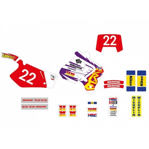 BLACKBIRD KOMPLET NAKLEJEK (OKLEIN) HONDA CR 125R '93-'97, CR 250R '92-'96 REPLICA TEAM ENDURO FIM HONDA 1995