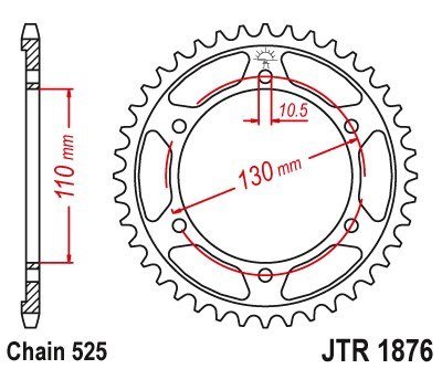 JT ZĘBATKA TYLNA 4285 42 YAMAHA YZF-R7 '22-'23, MT-10 (MTN1000) '22-'23 (428542JT) (ŁAŃC. 525)