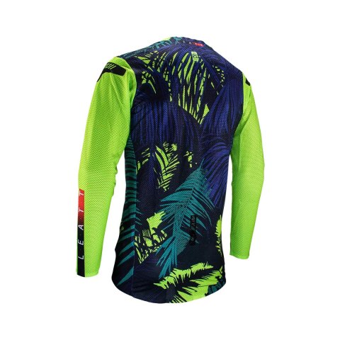 LEATT NOWOŚĆ KOSZULKA MOTO 5.5 ULTRAWELD JERSEY JUNGLE KOLOR CZARNY/GRANATOWY/ZIELONY FLUO ROZMIAR M
