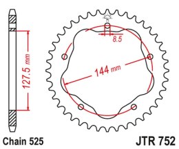 JT ZĘBATKA TYLNA 4320 36 ALUMINIOWA (ERGAL) DUCATI BIPOSTO 916 '94-'00, BIPOSTO/SPS 996 '99-'01, 998/S '02-'03, MONSTER 795 '12-