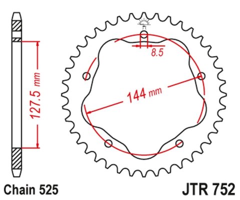JT ZĘBATKA TYLNA 4320 36 ALUMINIOWA (ERGAL) DUCATI BIPOSTO 916 '94-'00, BIPOSTO/SPS 996 '99-'01, 998/S '02-'03, MONSTER 795 '12-