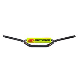 SCAR RACING KIEROWNICA Z POPRZECZKĄ 28,6MM MODEL MCGRATH/SHORT BEND KOLOR CZARNY GĄBKA ŻÓŁTY/BIAŁY