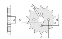 CHT ZĘBATKA PRZEDNIA 261 13 HONDA MBX/MTX 50 (4009-13)
