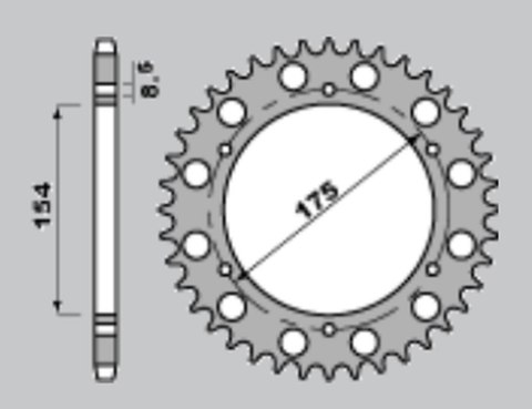 GROSSKOPF WYPRZEDAŻ ZĘBATKA TYLNA 258 43 HONDA VFR750 90-02, VFR800 98-01