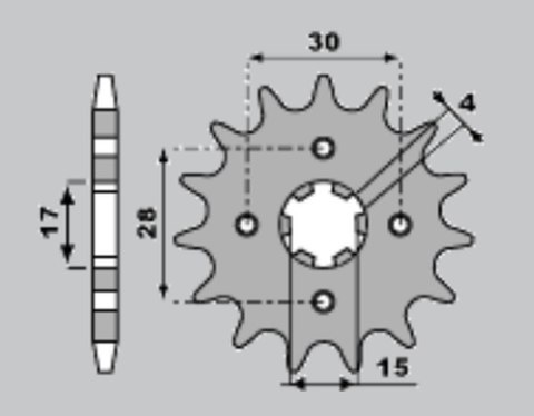 PBR ZĘBATKA PRZEDNIA 255 13 18NC NSR 50 (89-93) (ŁAŃC. 420)
