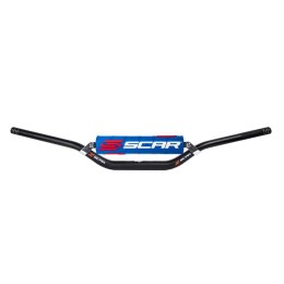 SCAR RACING KIEROWNICA Z POPRZECZKĄ 28,6MM MODEL MCGRATH/SHORT KOLOR CZARNY GĄBKA NIEBIESKI/BIAŁY