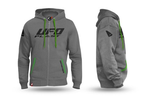 UFO BLUZA Z KAPTUREM KOLOR SZARY ROZMIAR XL - 100% BAWEŁNY - KOLEKCJA 2024