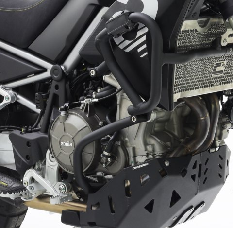 CROSSPRO GMOLE ALUMINIOWE OSŁONY SILNIKA I CHŁODNIC APRILIA TUAREG 660 '23- KOLOR CZARNY MAT (PASUJE DO ORYGINALNEJ PŁYTY)
