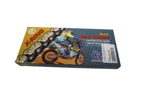 CZ ŁAŃCUCH NAPĘDOWY 520 NXR NARROW (118 OGNIW) ZŁOTY (MOTOCROSS) DO 450 CCM (35,8 KN) + ZAPINKA