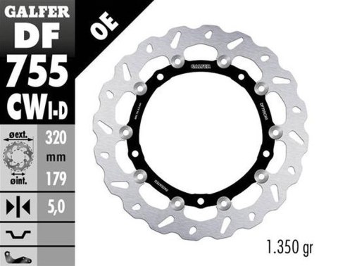 GALFER TARCZA HAMULCOWA PRZÓD BMW S 1000R/RR/XR '09-'22 (LEWA) (WAVE FLOATING) (320X179X5MM)