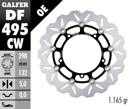 GALFER TARCZA HAMULCOWA PRZÓD YAMAHA FZ 6S FAZER '04-'07; XJ 6S DIVERSION '09-; MT 03 '06-; MT 07 '21-'23; MT 09 850/890 '13-'32