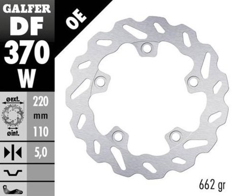 GALFER TARCZA HAMULCOWA TYŁ SUZUKI GSX-R 1000 '16- (WAVE FIXED) (220X110X5MM)