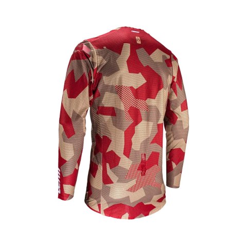 LEATT NOWOŚĆ KOSZULKA MOTO 5.5 ULTRAWELD JERSEY RUBYSTONE KOLOR CZERWONY/BRĄZOWY CAMO ROZMIAR M