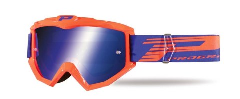 PROGRIP GOGLE PG3201-166 FL ATZAKI KOLOR POMARAŃCZOWY FLUO (SZYBA PG3246 NIEBIESKA LUSTRZANA ANTISCRATCH, NO FOG, ANTI UV) (PG32