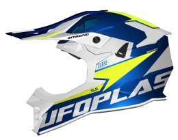 UFO KASK INTREPID CROSS KOLOR NIEBIESKI/BIAŁY/ŻÓŁTY FLUO ROZMIAR S ( ECE 22R06 ) - KOLEKCJA 2024