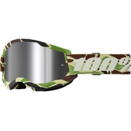 100 PROCENT GOGLE MODEL STRATA 2 WAR CAMO - MIRROR SILVER LENS - KOLOR CAMOUFLAGE SZYBKA SREBRNE LUSTRO