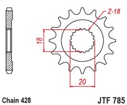 JT ZĘBATKA PRZEDNIA 426 13 BENELLI 125 LEONCIO '22-'23, KEEWAY 125 STRIKE '13-'14, RKF 125 '11-'23, TX 125 '11-'20 (42613JT) (ŁA