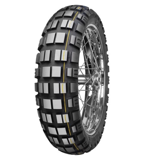 MITAS OPONA 140/80B18 E-10 ENDURO DAKAR 70T TL M+S TYŁ (ŻÓŁTY PASEK) DOT 03-04/2023 (24426) WYCOFANE (ZAMIENNIK:70001216)