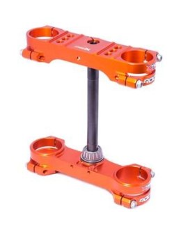 XTRIG PÓŁKI ZAWIESZENIA PRZEDNIEGO ROCS TECH TRIPLE CLAMPS KTM SX 85 '14-'24 (OFFSET 14MM) KOLOR POMARAŃCZOWY