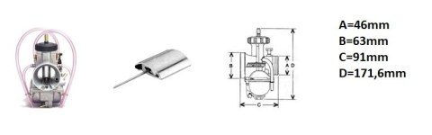 KEIHIN 2024/01 GAŹNIK KOMPLETNY 2T PWK 38 S66 QUADVENT KTM / HONDA / KAWASAKI / SUZUKI / YAMAHA / BETA / SHERCO / GAS GAS (1000-